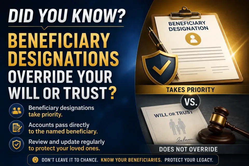 Beneficiary designations override wills and trusts estate planning guide